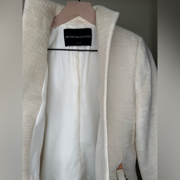 Brandon Maxwell Cream White Belted Jacket ASO Meghan Markle Size US 0 - Picture 16 of 17